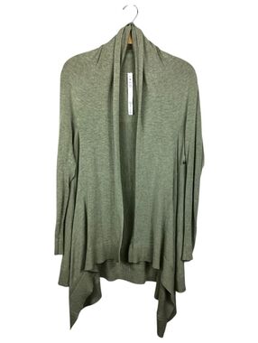 Lululemon Wrap Sweater M/L Womens Green Drapey Cashlu Knit Relaxed Lightweight